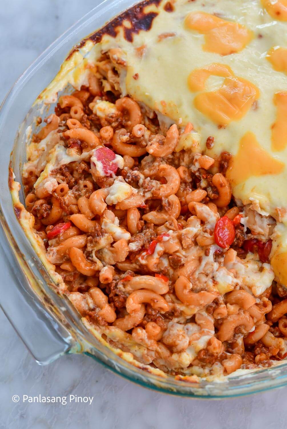 Cheesy Baked Macaroni Pinoy Style