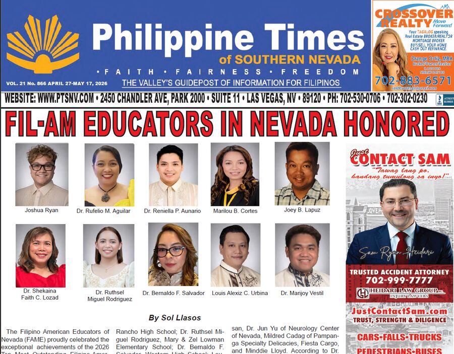 Nevada’s 10 Most Outstanding Filipino-American Teachers of 2026 Honored by FAME