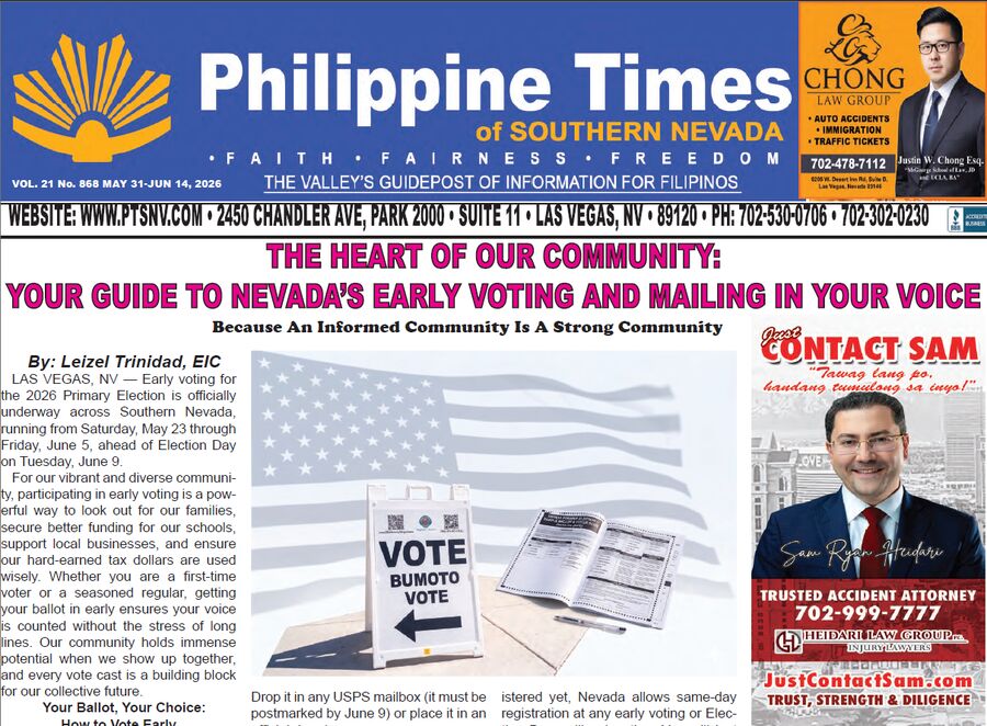 Philippine Times of Southern Nevada — May 31, 2026 Edition (Full Newspaper)