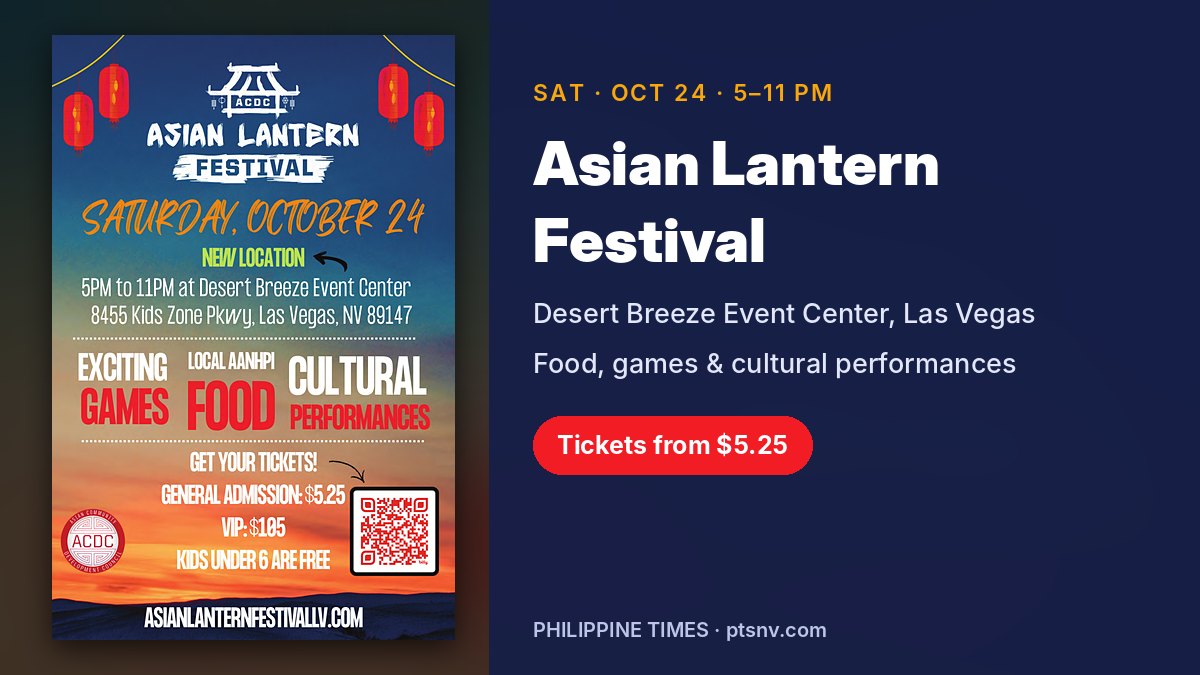 Asian Lantern Festival 2026, Saturday, October 24, 5 to 11 p.m., Desert Breeze Event Center, Las Vegas