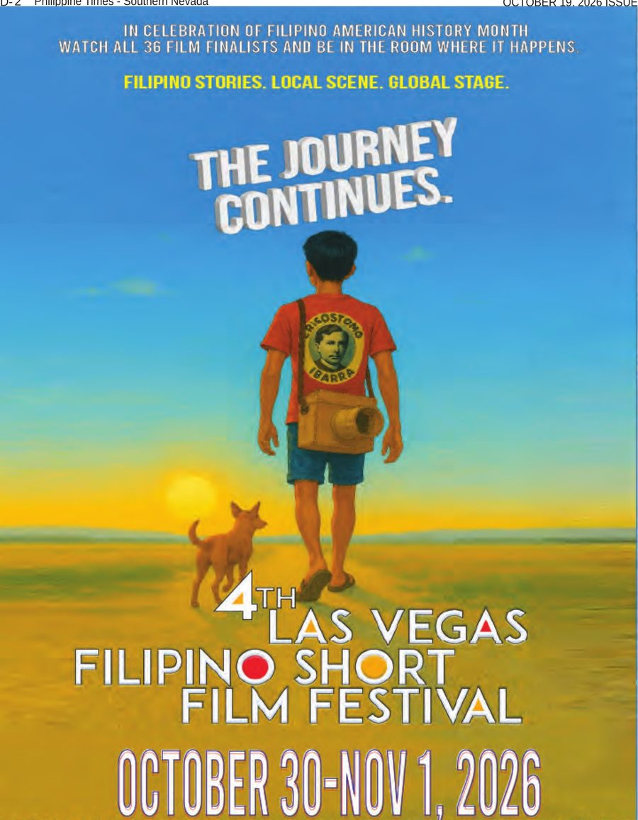 Poster for the 4th Las Vegas Filipino Short Film Festival, October 30 to November 1, 2026: The Journey Continues